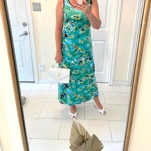 Green oasis maxi dress M pit to pit 20”